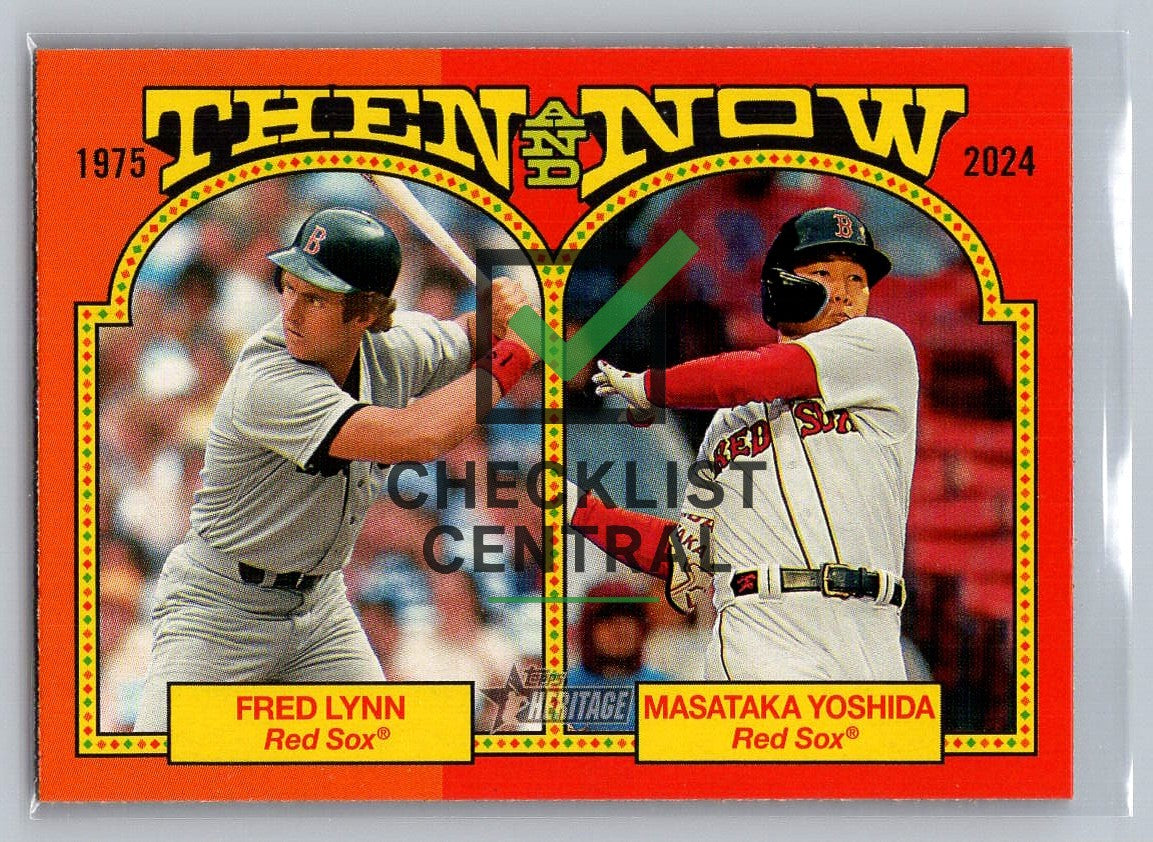 2024 Topps Heritage Then and Now Fred Lynn & Masataka Yoshida #TAN1