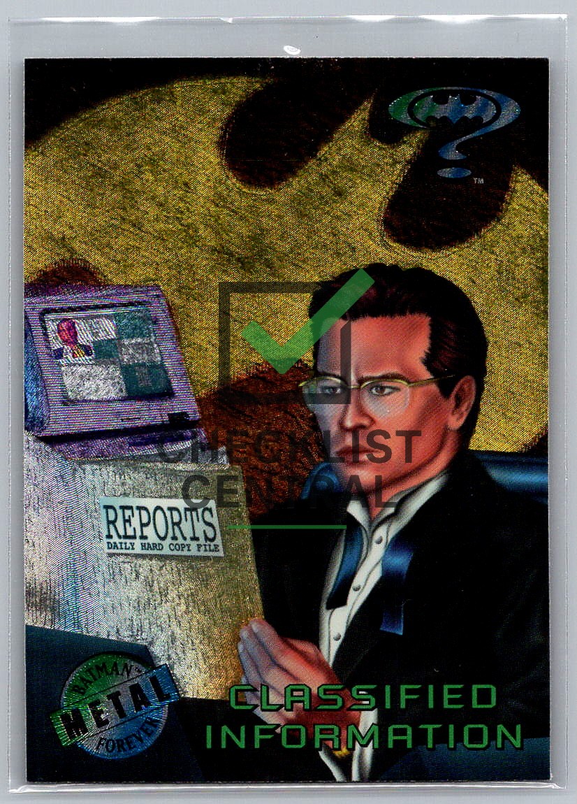 1995 Fleer Metal Batman Forever Classified Information #27