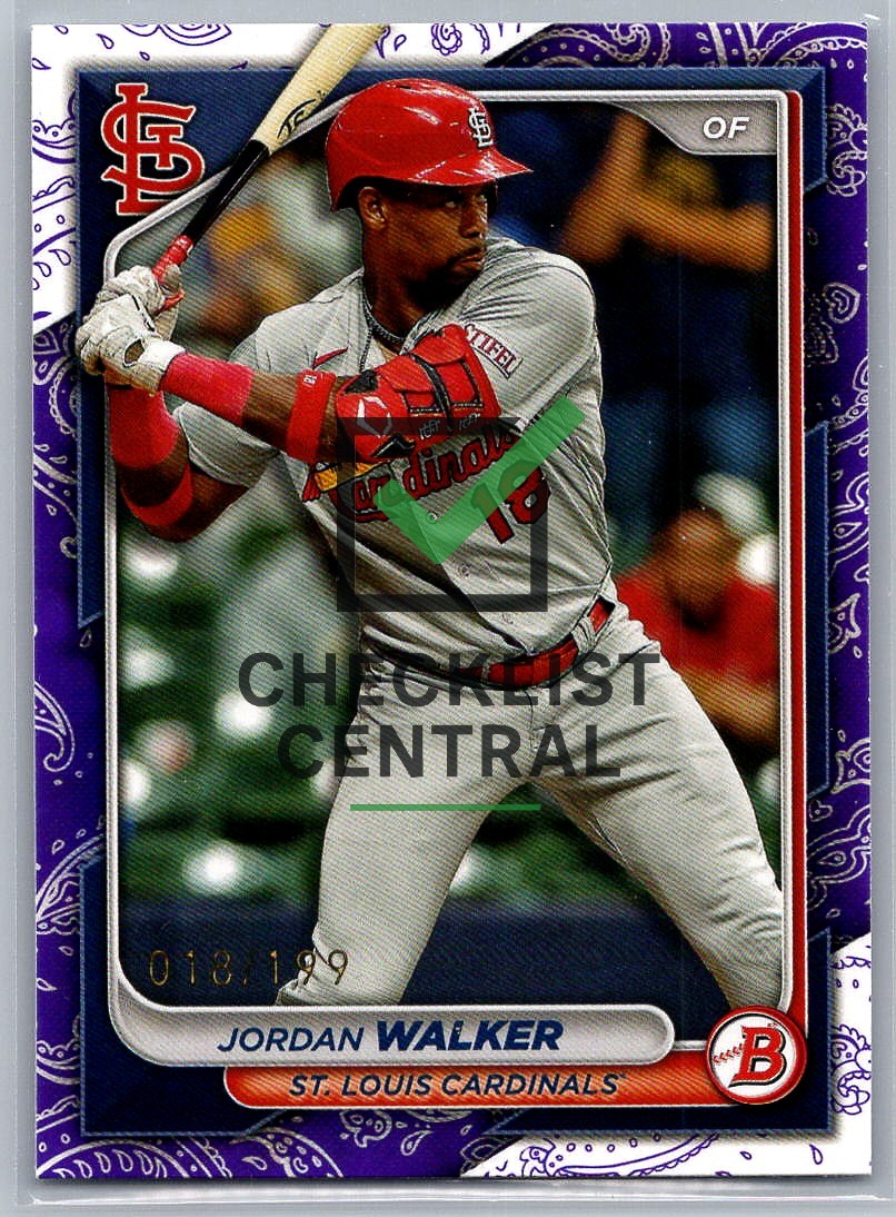 2024 Bowman Purple Pattern Jordan Walker #29 - 018/199