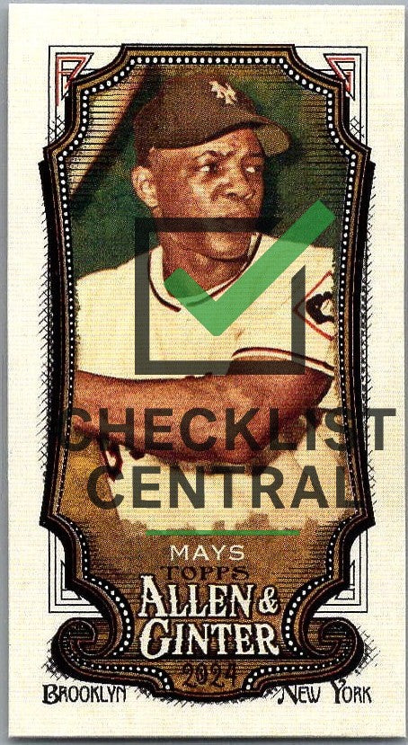 2024 Topps Allen & Ginter Mini A&G Back Willie Mays #118