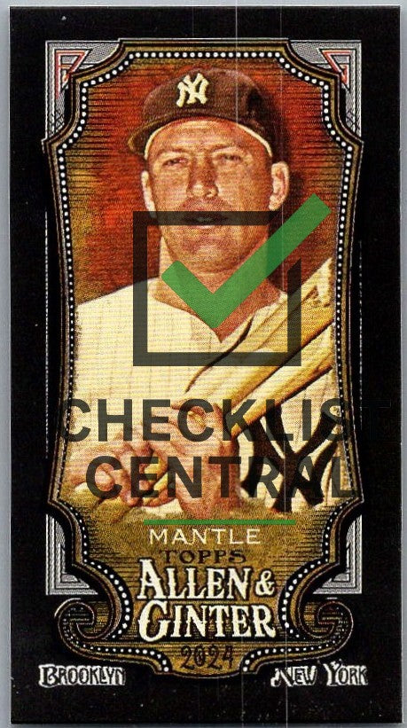 2024 Topps Allen & Ginter Mini Black Border Micky Mantle #142
