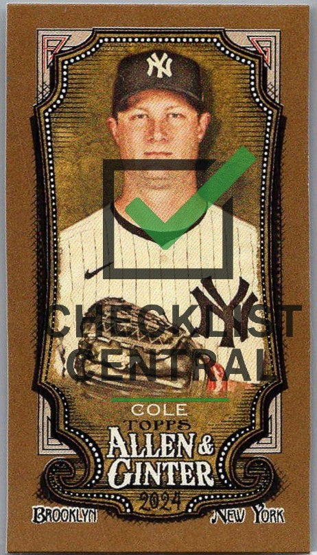2024 Topps Allen & Ginter Mini Gold Border Gerrit Cole #25