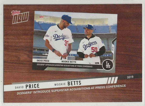 2020 Topps MLB Topps Now David Price & Mookie Betts #BTN-10 - Front