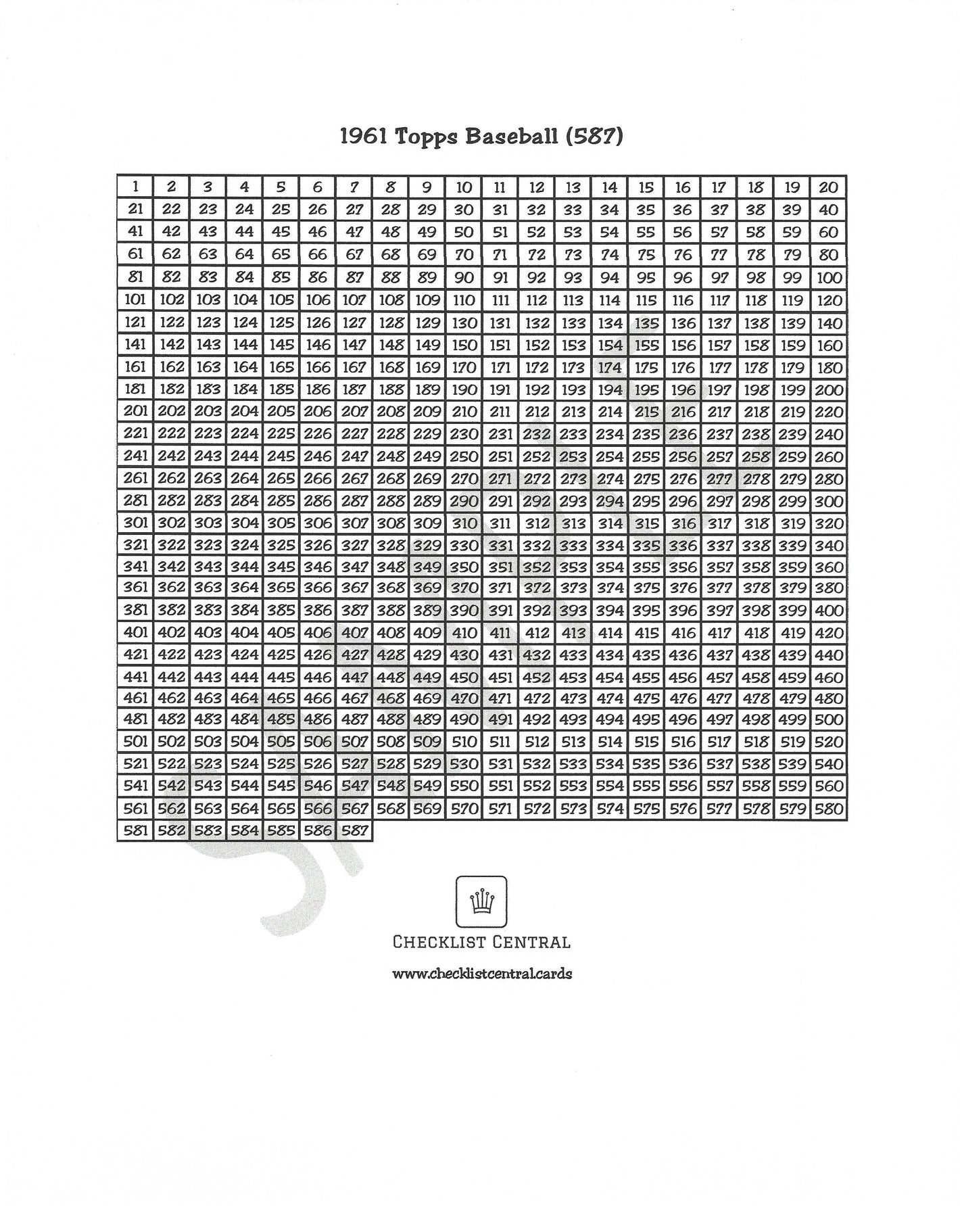 1997 Upper Deck Baseball Basic Series Checklist (556)