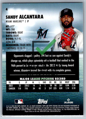 2023 Topps Stadium Club Sandy Alcantara #4