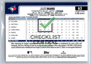 2025 Topps Jake Bloss #63 RC