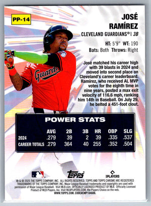 2025 Topps Chrome Power Players Jose Ramírez #PP-14