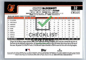 2025 Topps Chayce McDermott #32 RC