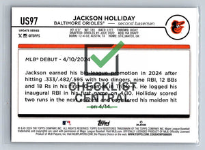 2024 Topps Update Jackson Holliday #US97