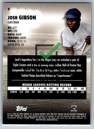 2023 Topps Stadium Club Josh Gibson #9