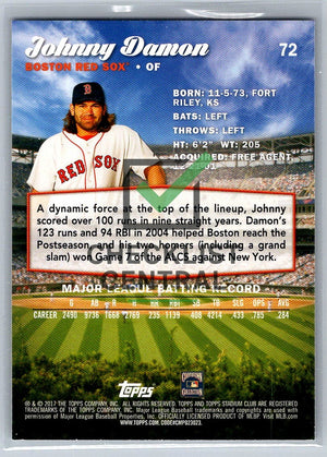 2017 Stadium Club Sepia Johnny Damon #72
