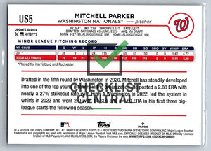 2024 Topps Update Mitchell Parker #US5 RC