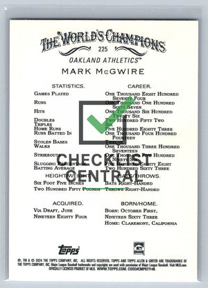 2024 Topps Allen & Ginter Mark McGwire #225