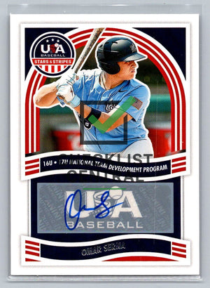 2024 Panini USA Baseball Stars & Stripes 16U/17U National Team Signatures Omar Serna #NTS-OS