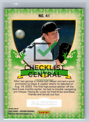 2024 Panini Crusade Crusade Blue Cracked Ice Noble Meyer #41