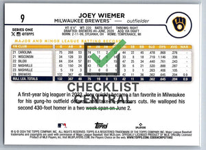 2024 Topps Joey Wiemer #9