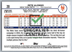 2024 Topps Pete Alonso #20