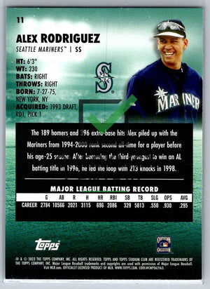 2023 Topps Stadium Club Alex Rodriguez #11