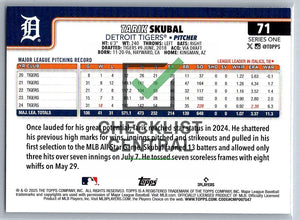 2025 Topps Tarik Skubal #71