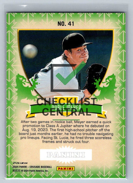 2024 Panini Crusade Crusade Blue Cracked Ice Noble Meyer #41