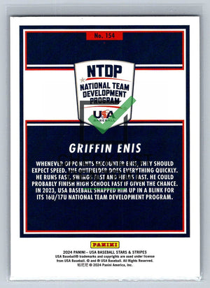 2024 Panini USA Baseball Stars & Stripes Stars Griffin Enis #154