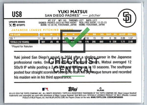 2024 Topps Update Yuki Matsui #US8 RC