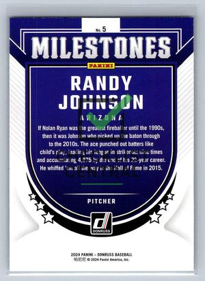 2024 Donruss Milestones Randy Johnson #5