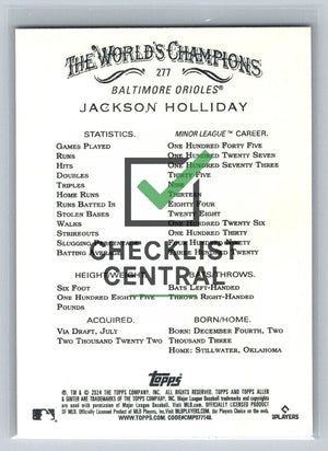 2024 Topps Allen & Ginter Jackson Holliday #277 RC