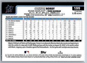 2025 Topps Chrome Ray Wave Refractors Connor Norby #199