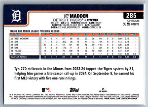 2025 Topps Chrome Ray Wave Refractors Ty Madden #285
