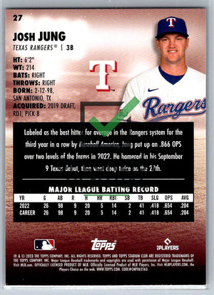 2023 Topps Stadium Club Josh Jung #27