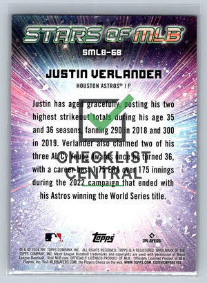 2024 Topps Stars of MLB Justin Verlander #SMLB-68
