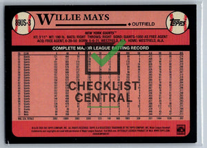 2024 Topps Update '89 Topps Willie Mays #89US-3