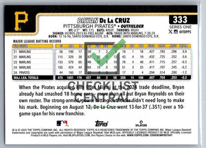 2025 Topps Holo Foil Bryan De La Cruz #333