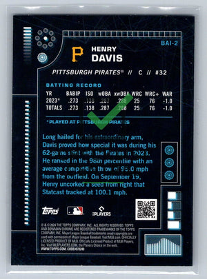 2024 Bowman Chrome Bowman AI Henry Davis #BAI-2
