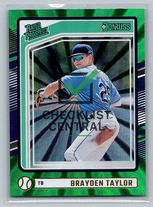 2024 Donruss Green Laser Brayden Taylor #171 Rated Prospect