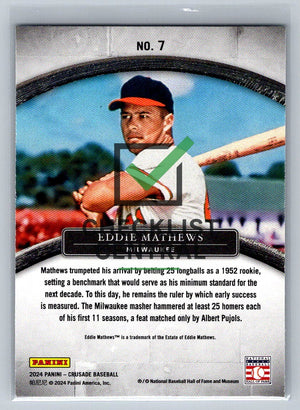 2024 Panini Crusade Baseball Royalty Eddie Mathews #7