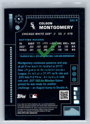 2024 Bowman Chrome Bowman AI Colson Montgomery #BAI-9