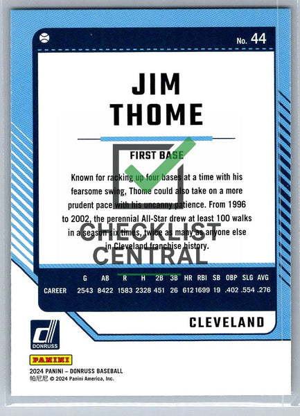 2024 Donruss Green Laser Jim Thome #44