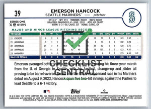 2024 Topps Emerson Hancock #39 RC