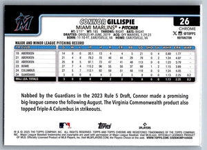 2025 Topps Chrome Refractors Connor Gillispie #26