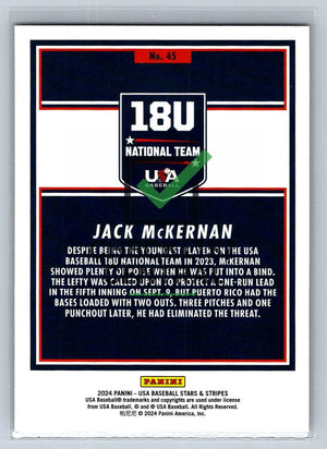 2024 Panini USA Baseball Stars & Stripes Stars Jack McKernan #45