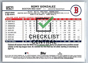 2024 Topps Update Romy Gonzalez #US21