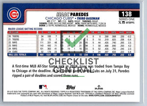 2025 Topps Isaac Paredes #138