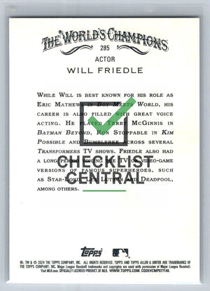 2024 Topps Allen & Ginter Will Friedle #285
