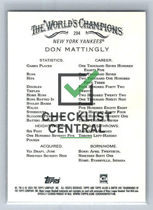 2024 Topps Allen & Ginter Don Mattingly #294