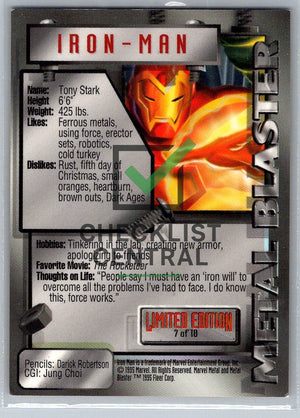 1995 Fleer Metal Marvel Blaster Iron Man #7