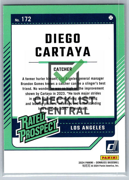2024 Donruss Green Laser Diego Cartaya #172