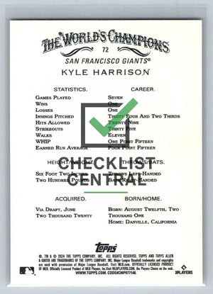 2024 Topps Allen & Ginter Kyle Harrison #72