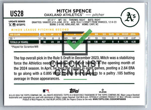 2024 Topps Update Mitch Spence #US28 RC